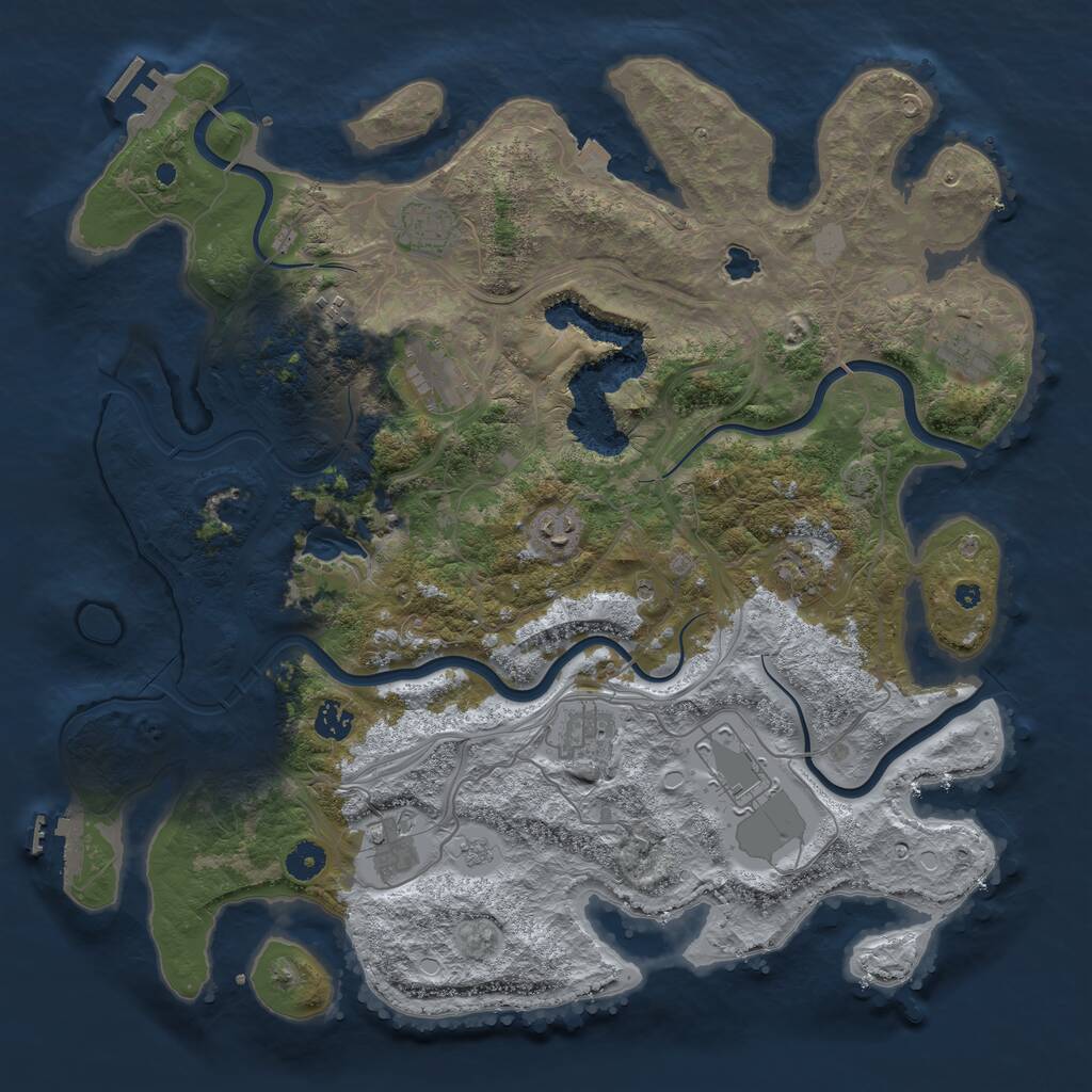 Rust Map: Procedural Map, Size: 4250, Seed: 7294, 16 Monuments