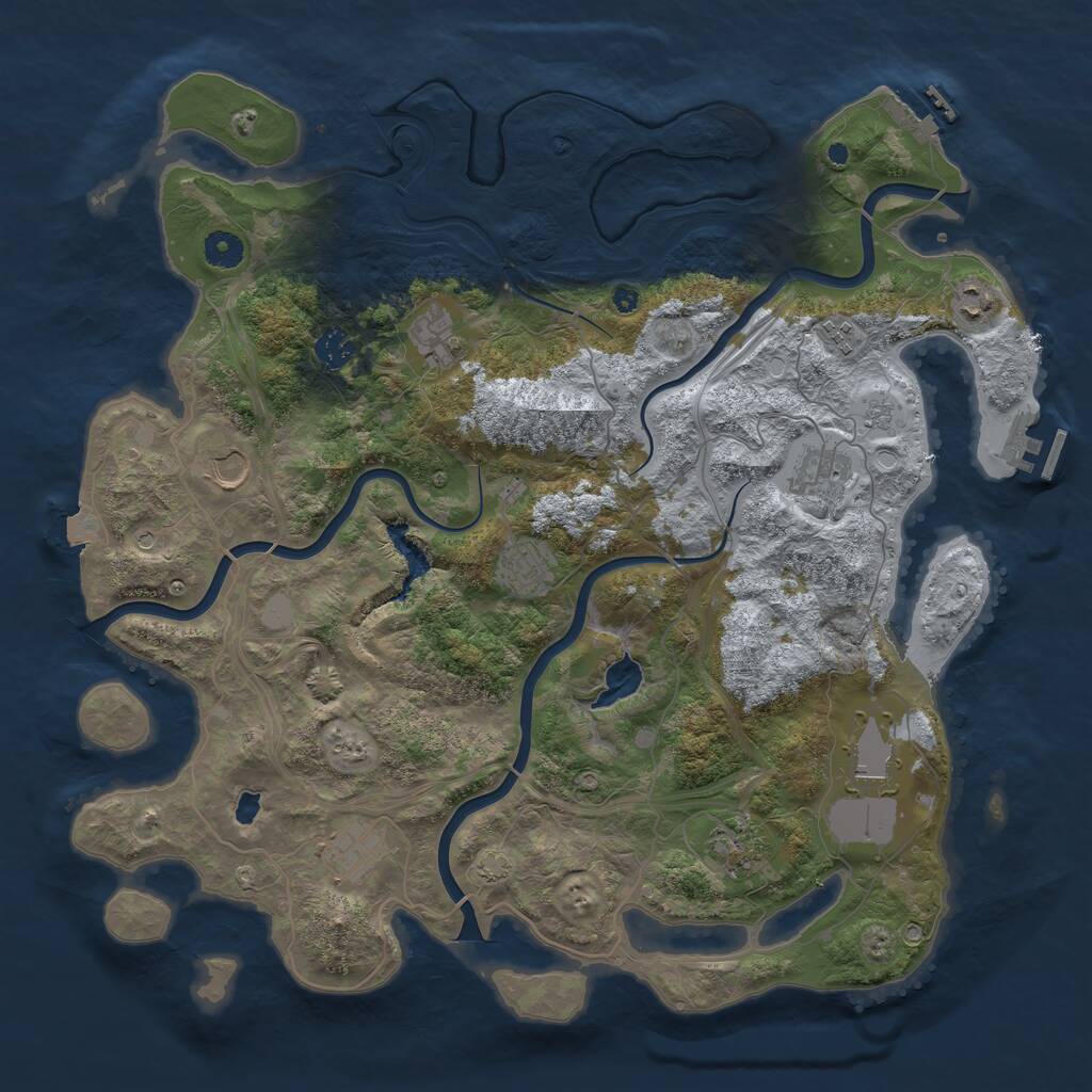 Rust Map: Procedural Map, Size: 4250, Seed: 6751, 16 Monuments