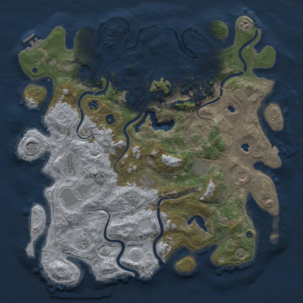 Rust Map: Procedural Map, Size: 4600, Seed: 1813053463, 15 Monuments