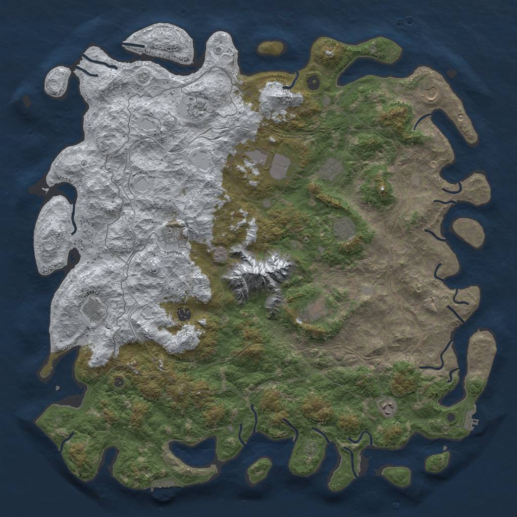 Rust Map: Procedural Map, Size: 5500, Seed: 848243602, 20 Monuments