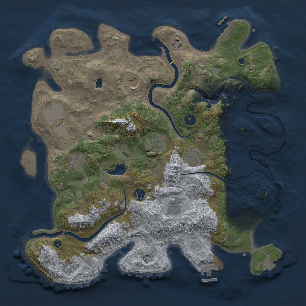 Rust Map: Procedural Map, Size: 4000, Seed: 9000700, 16 Monuments
