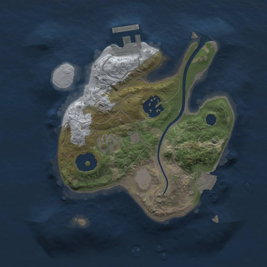 Rust Map: Procedural Map, Size: 2000, Seed: 651, 3 Monuments