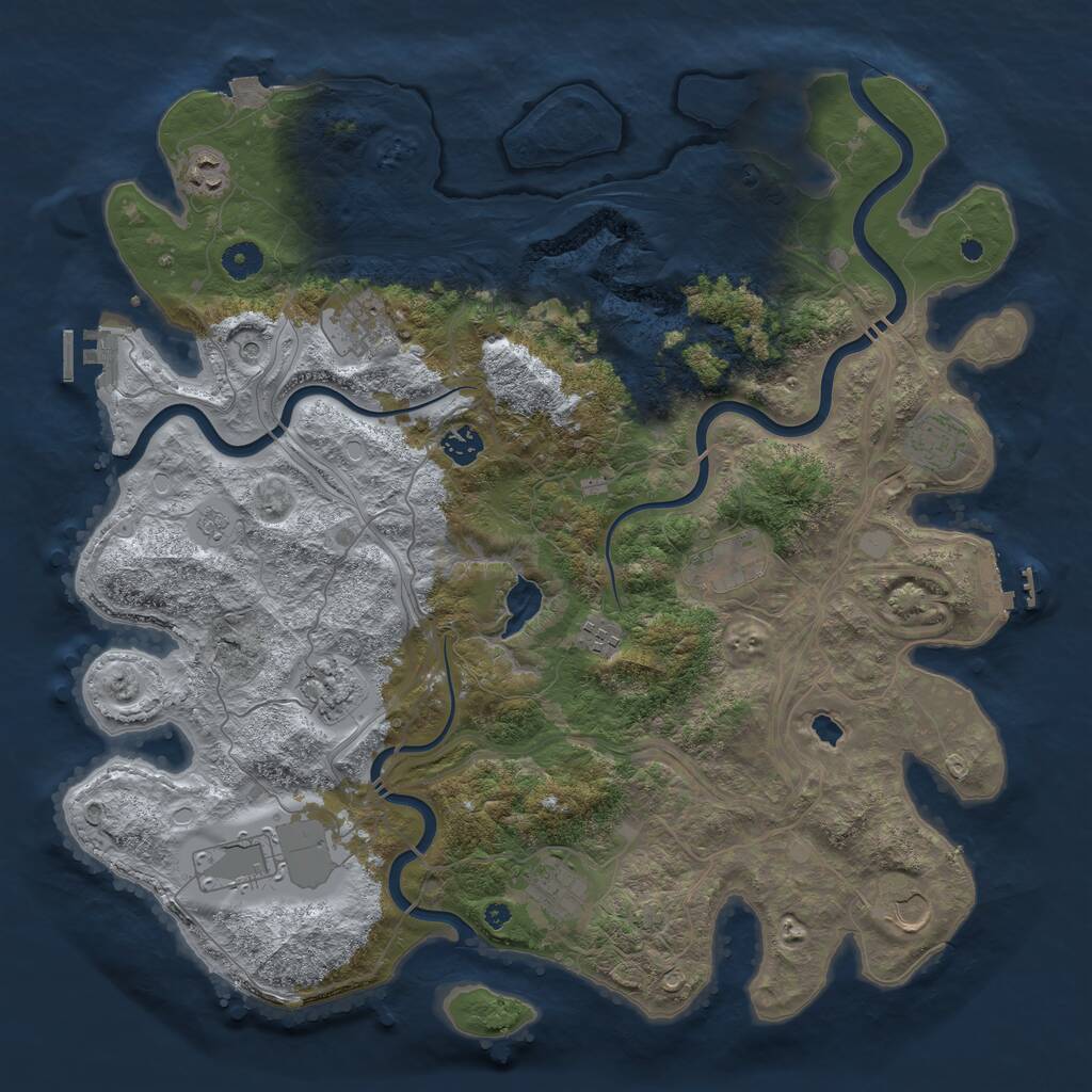 Rust Map: Procedural Map, Size: 4250, Seed: 1603844409, 16 Monuments