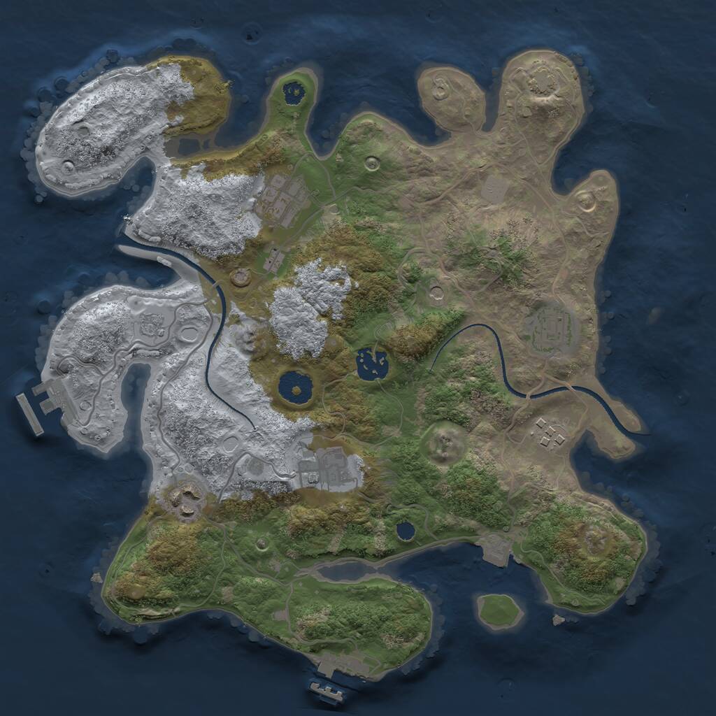 Rust Map: Procedural Map, Size: 3200, Seed: 327999989, 12 Monuments
