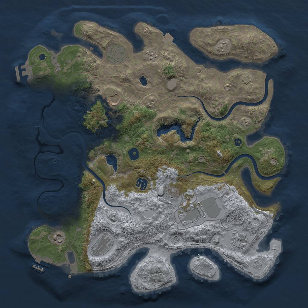 Rust Map: Procedural Map, Size: 4000, Seed: 945888, 15 Monuments