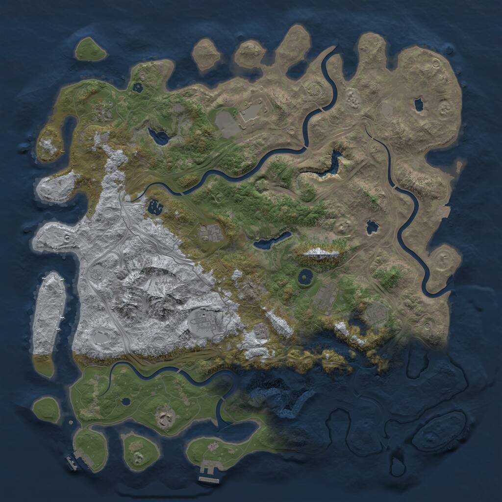 Rust Map: Procedural Map, Size: 5000, Seed: 18653, 15 Monuments