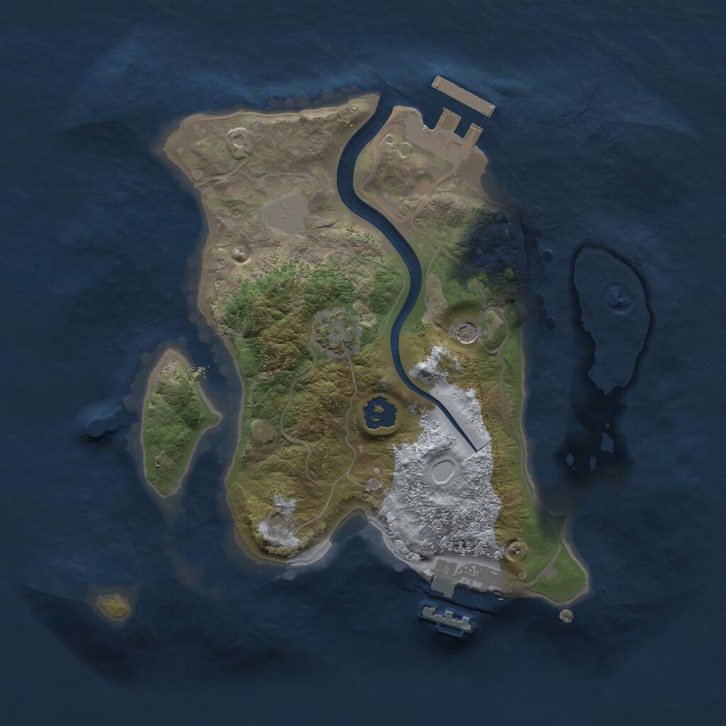 Rust Map: Procedural Map, Size: 2200, Seed: 57339539, 5 Monuments