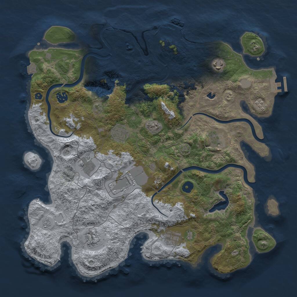 Rust Map: Procedural Map, Size: 4000, Seed: 802274, 15 Monuments