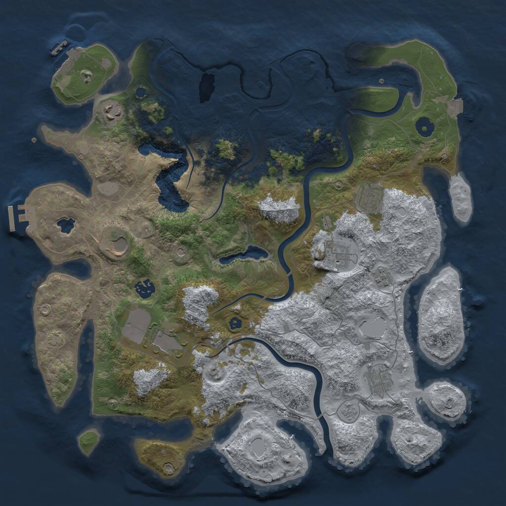 Rust Map: Procedural Map, Size: 4000, Seed: 28251, 14 Monuments