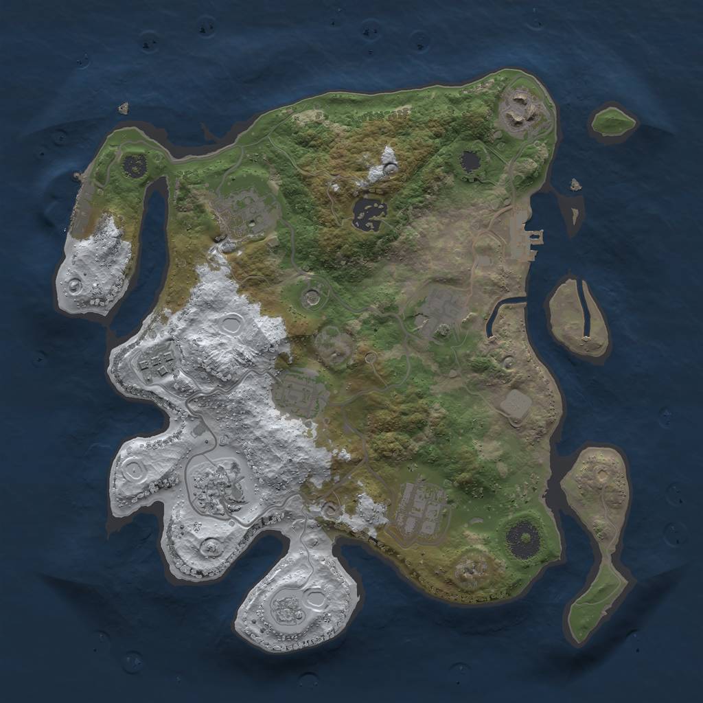 Rust Map: Procedural Map, Size: 3000, Seed: 90069268, 17 Monuments
