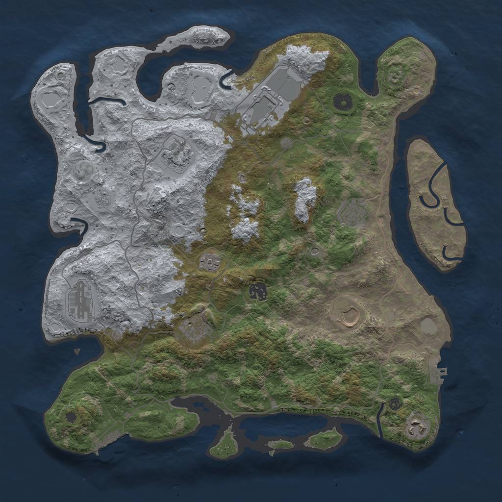 Rust Map: Procedural Map, Size: 4000, Seed: 4356824, 18 Monuments