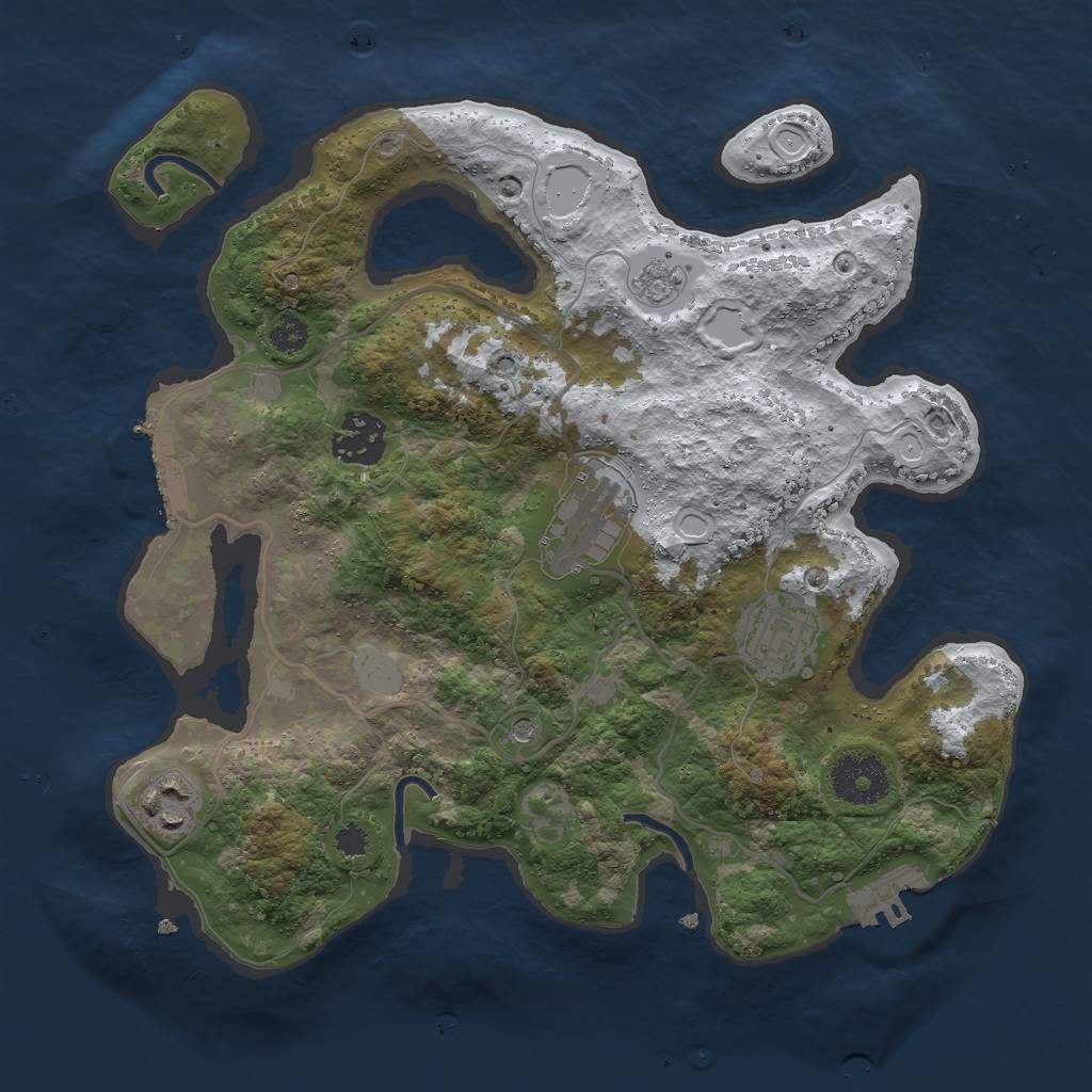 Rust Map: Procedural Map, Size: 3000, Seed: 580851177, 13 Monuments