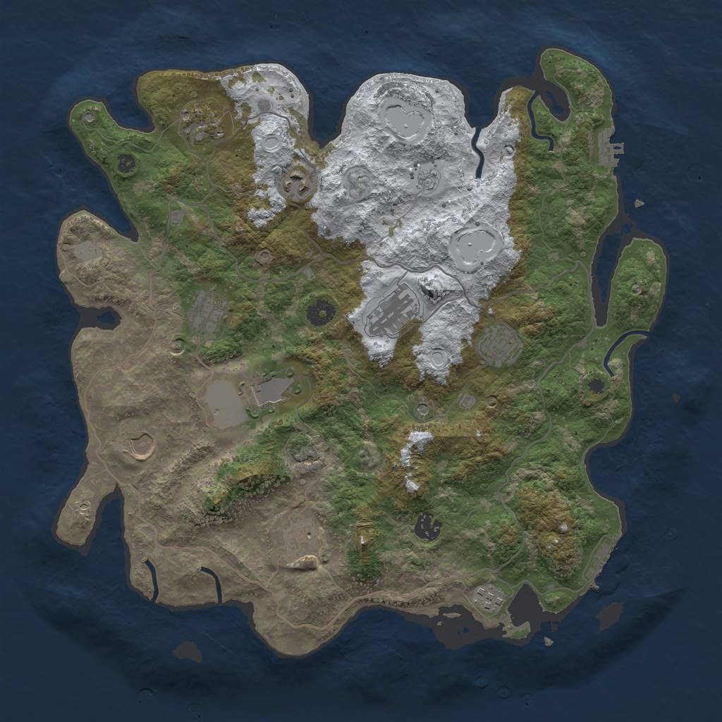 Rust Map: Procedural Map, Size: 4000, Seed: 435302, 19 Monuments