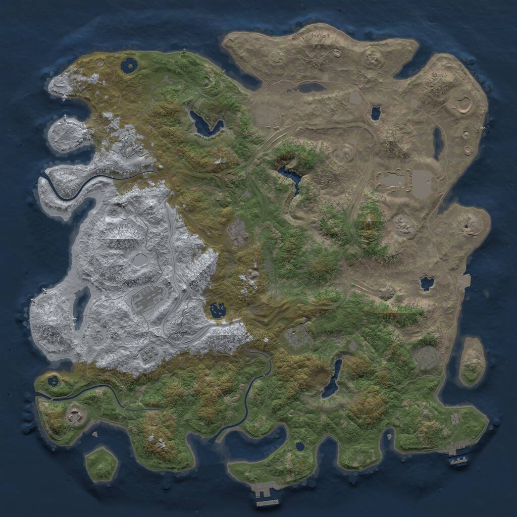 Rust Map: Procedural Map, Size: 4800, Seed: 54257899, 17 Monuments