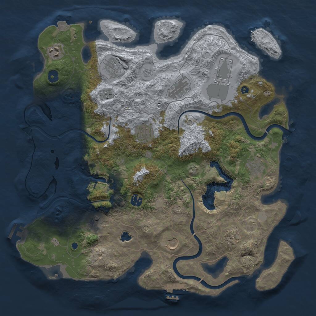 Rust Map: Procedural Map, Size: 4000, Seed: 254784, 17 Monuments