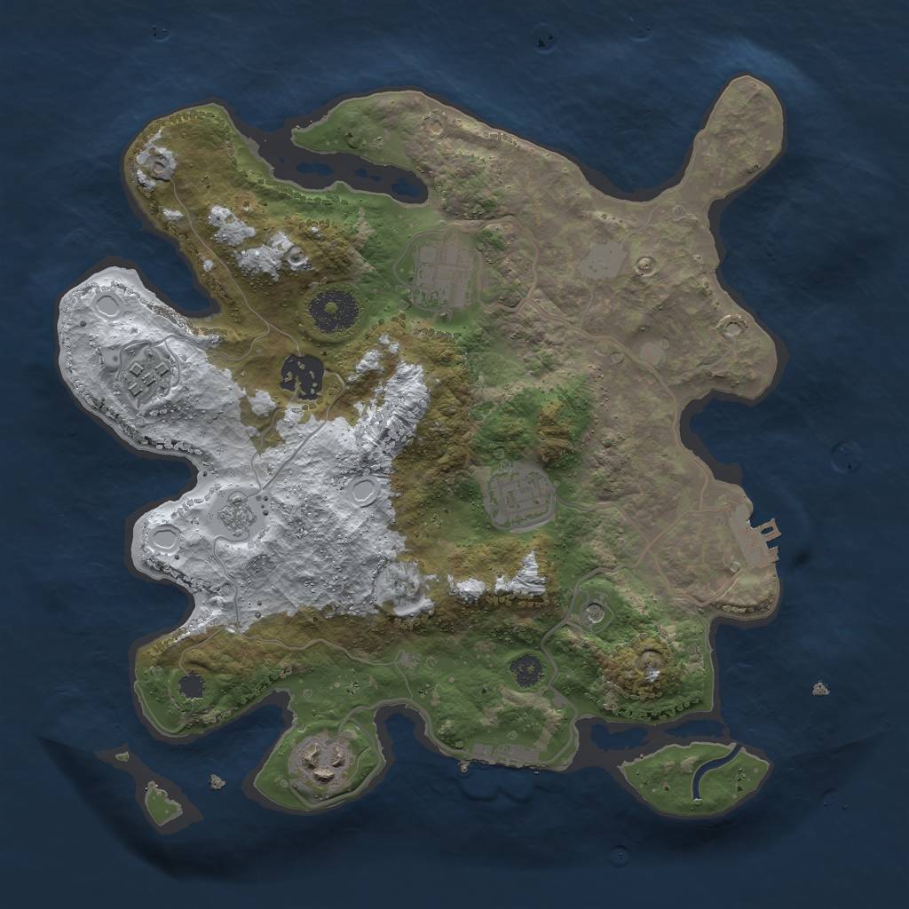 Rust Map: Procedural Map, Size: 3000, Seed: 180603314, 14 Monuments