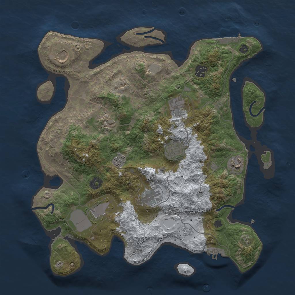 Rust Map: Procedural Map, Size: 3500, Seed: 9816513, 18 Monuments
