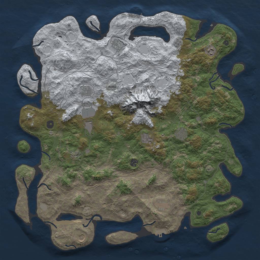 Rust Map: Procedural Map, Size: 5000, Seed: 686146, 20 Monuments