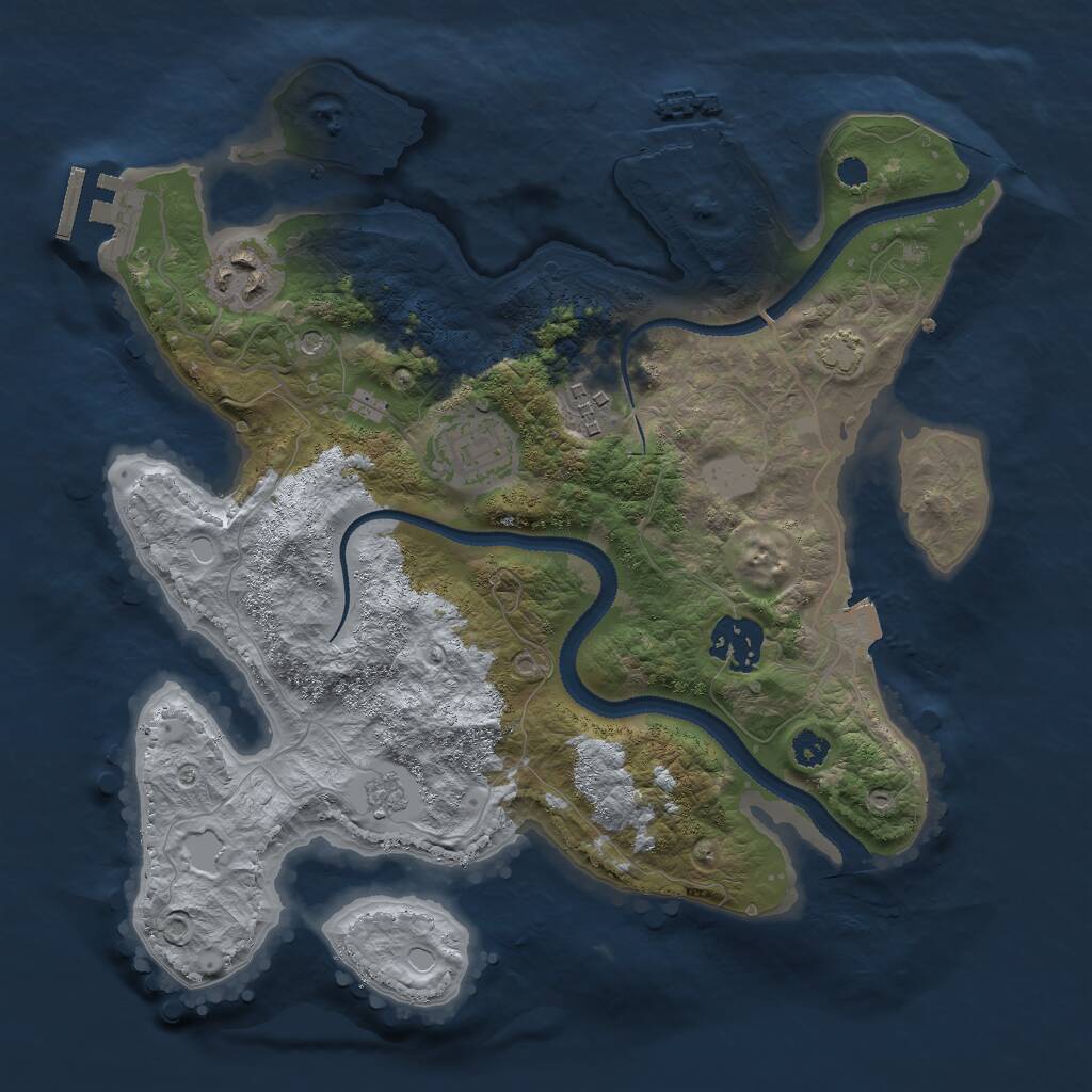 Rust Map: Procedural Map, Size: 3000, Seed: 1850910501, 10 Monuments
