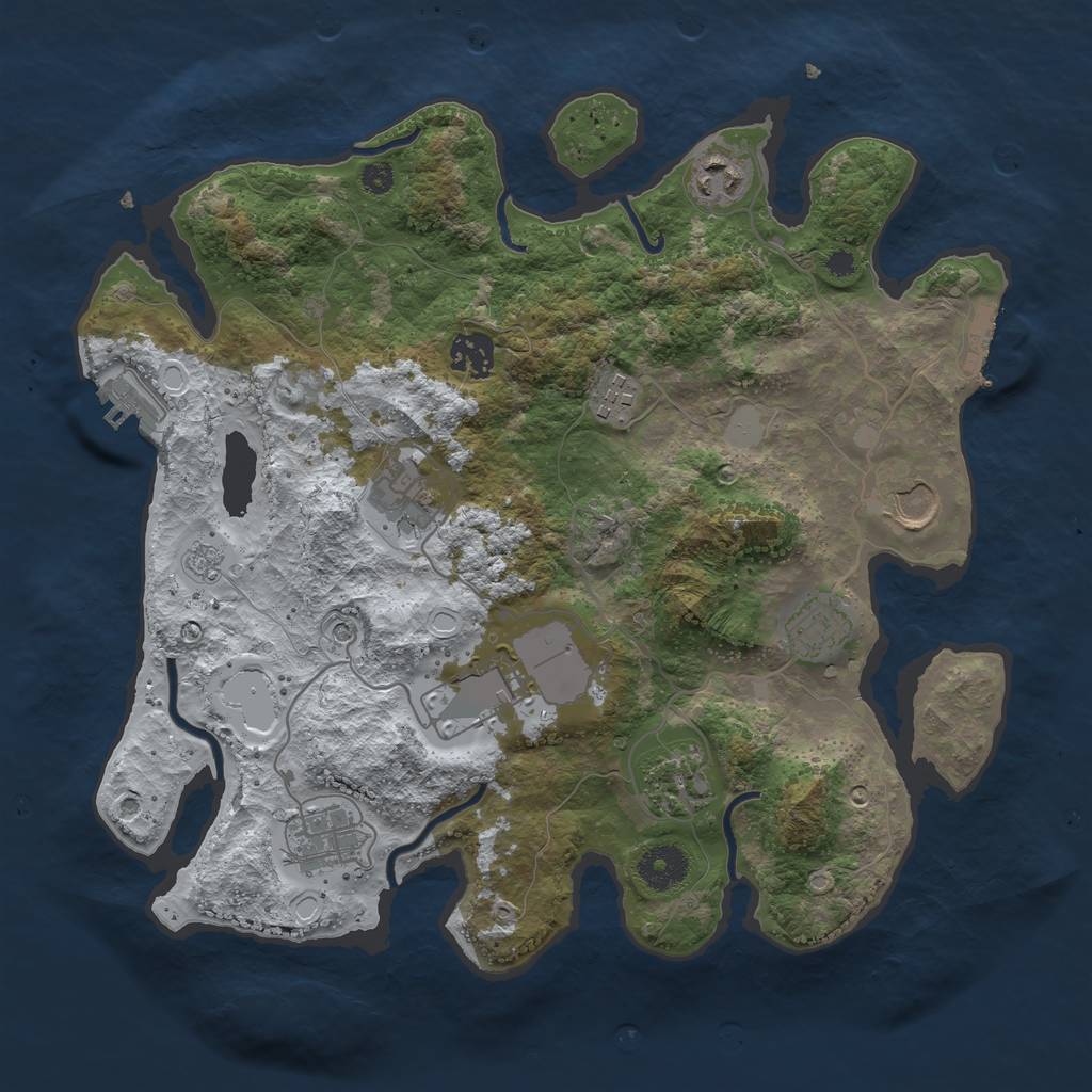 Rust Map: Procedural Map, Size: 3500, Seed: 18379978, 18 Monuments