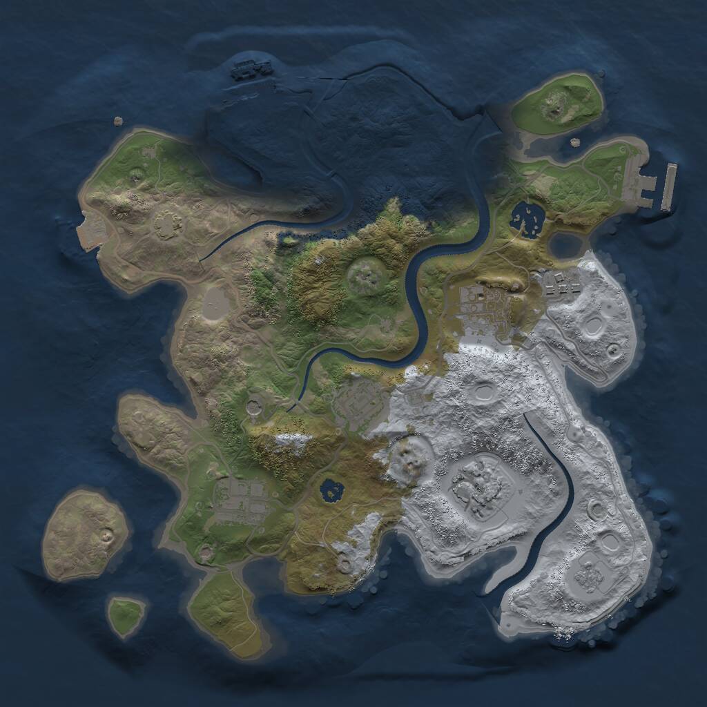 Rust Map: Procedural Map, Size: 3000, Seed: 1486512410, 12 Monuments