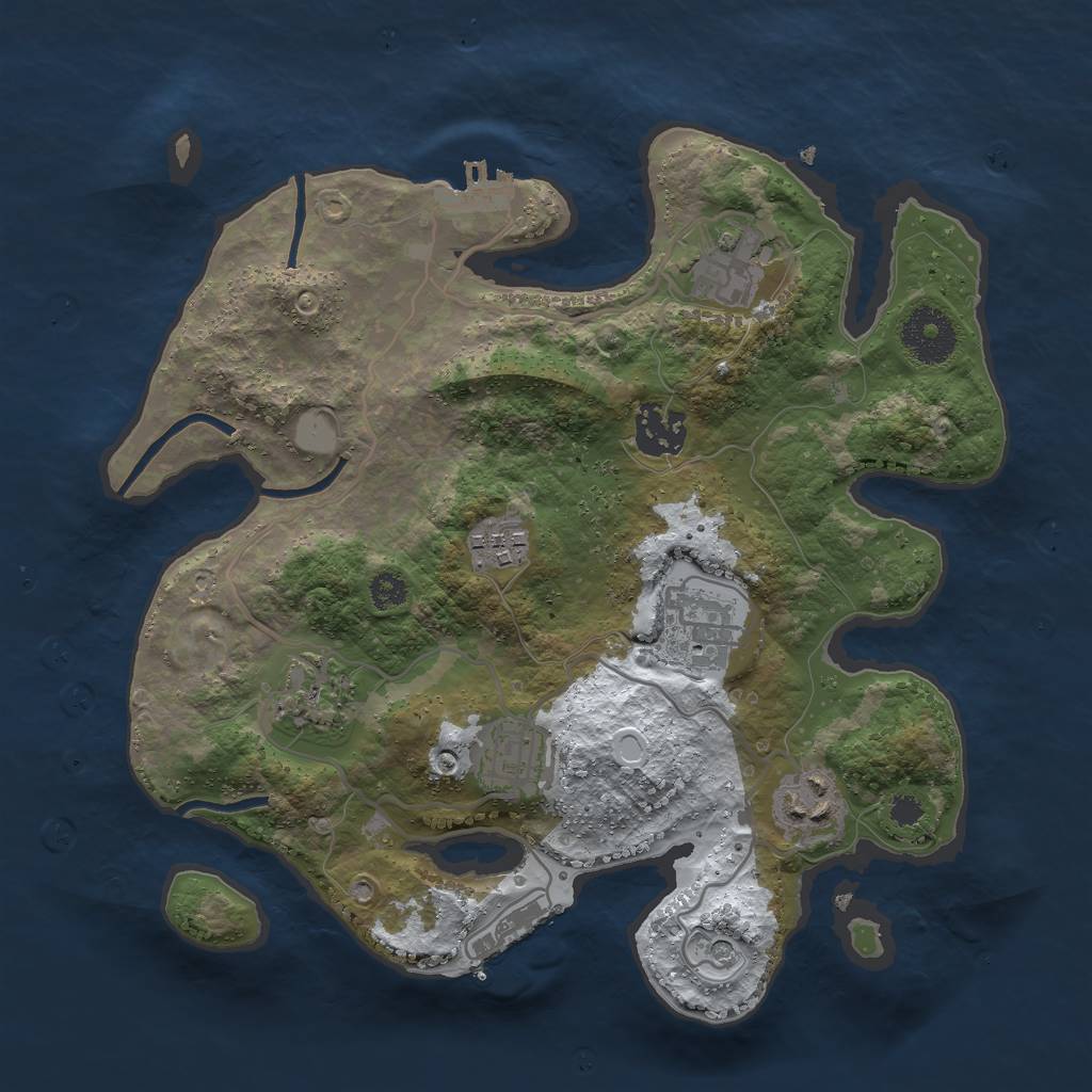 Rust Map: Procedural Map, Size: 3000, Seed: 713979635, 15 Monuments