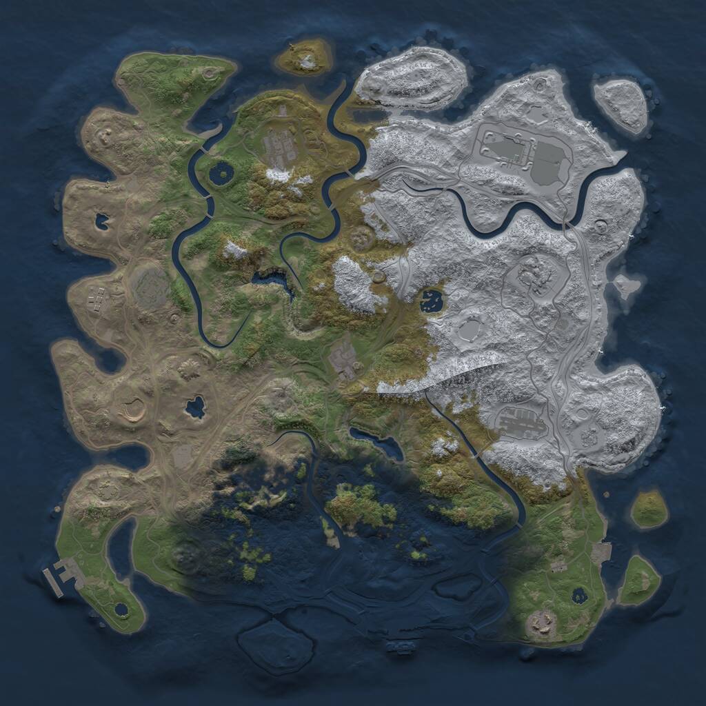 Rust Map: Procedural Map, Size: 4500, Seed: 3452631, 17 Monuments