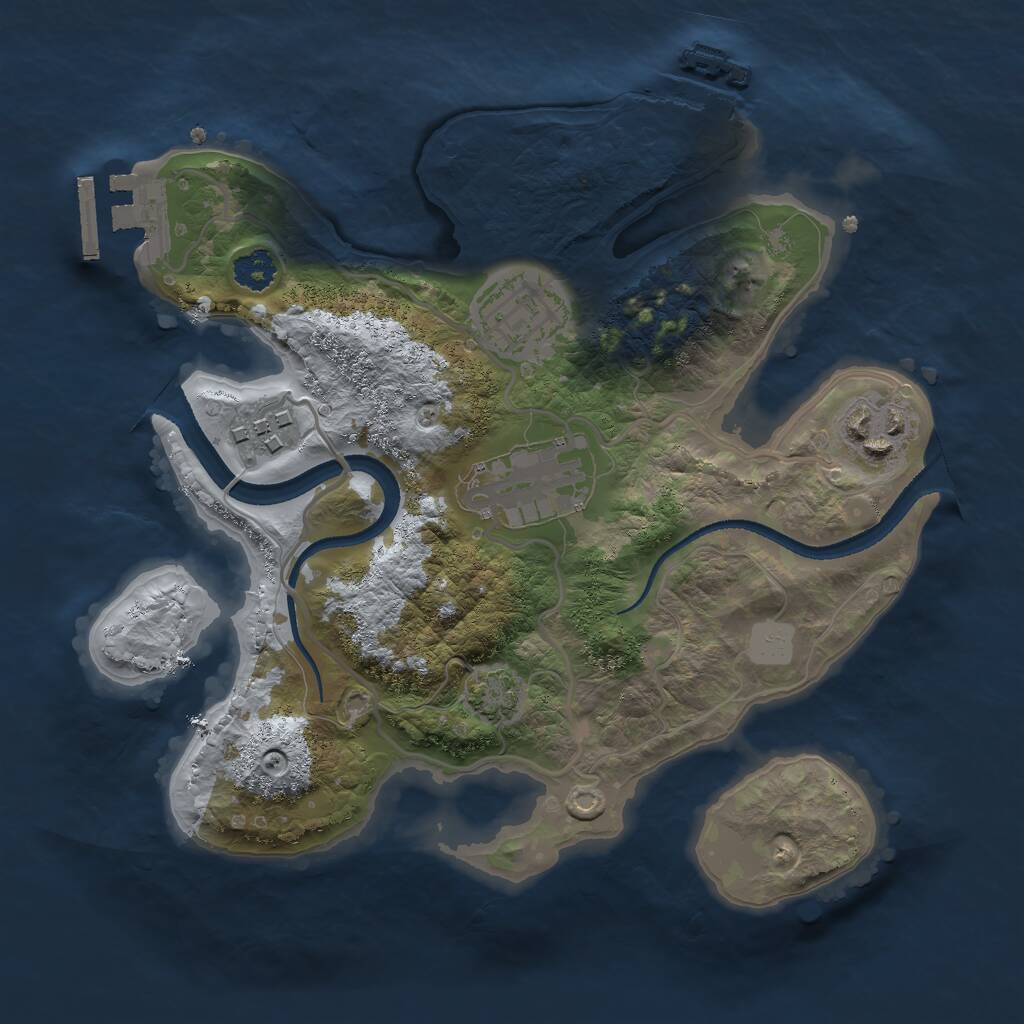Rust Map: Procedural Map, Size: 2500, Seed: 771858207, 8 Monuments
