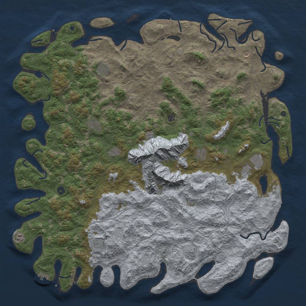 Rust Map: Procedural Map, Size: 6000, Seed: 1982268439, 20 Monuments