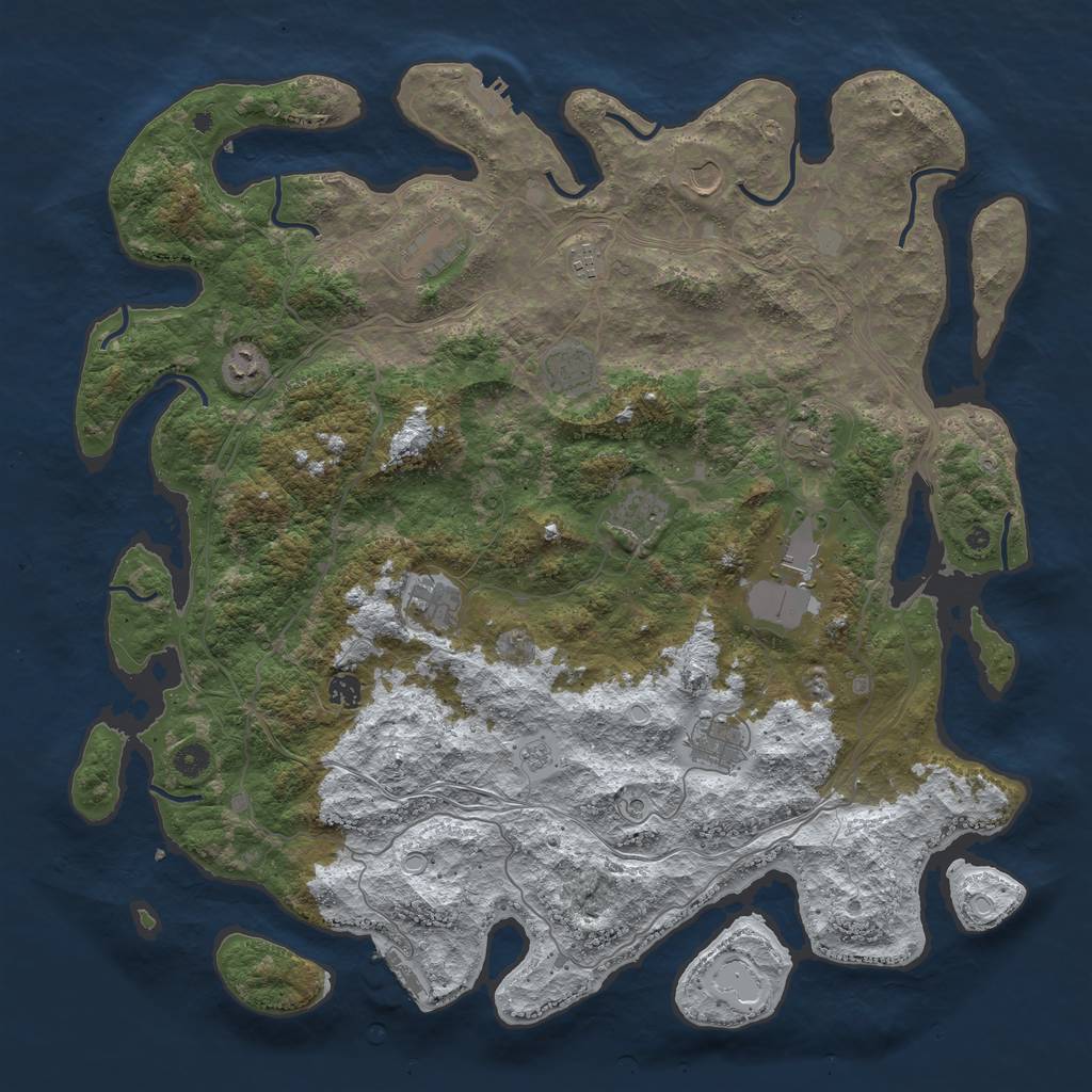 Rust Map: Procedural Map, Size: 4800, Seed: 1879171119, 20 Monuments
