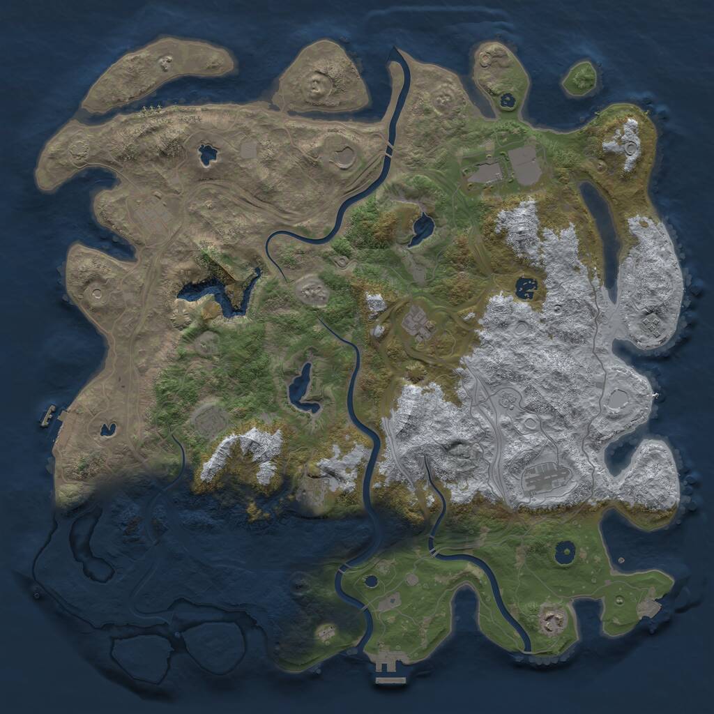 Rust Map: Procedural Map, Size: 4800, Seed: 563412891, 16 Monuments