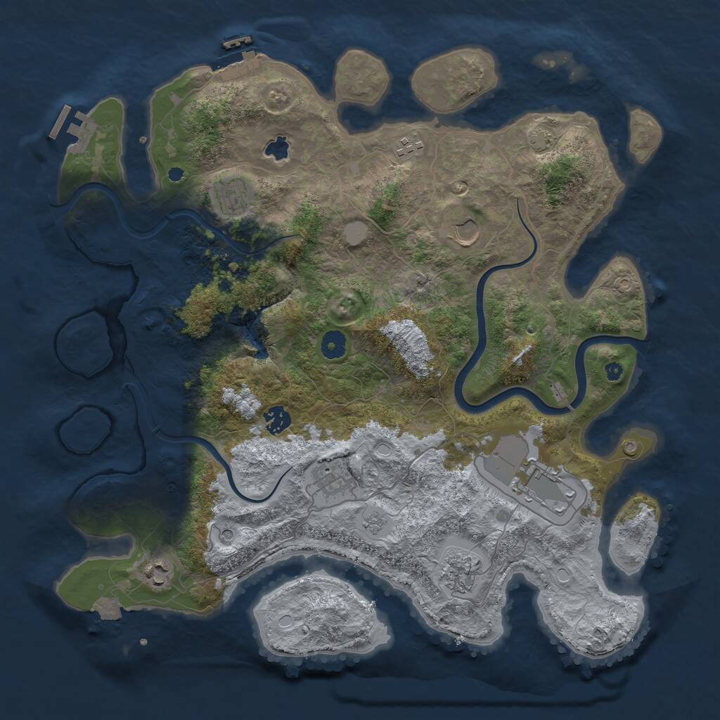 Rust Map: Procedural Map, Size: 4000, Seed: 585, 14 Monuments