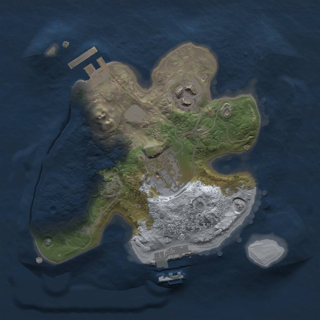 Rust Map: Procedural Map, Size: 2000, Seed: 1673436204, 6 Monuments
