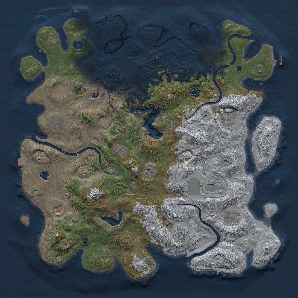 Rust Map: Procedural Map, Size: 4500, Seed: 5200419, 17 Monuments