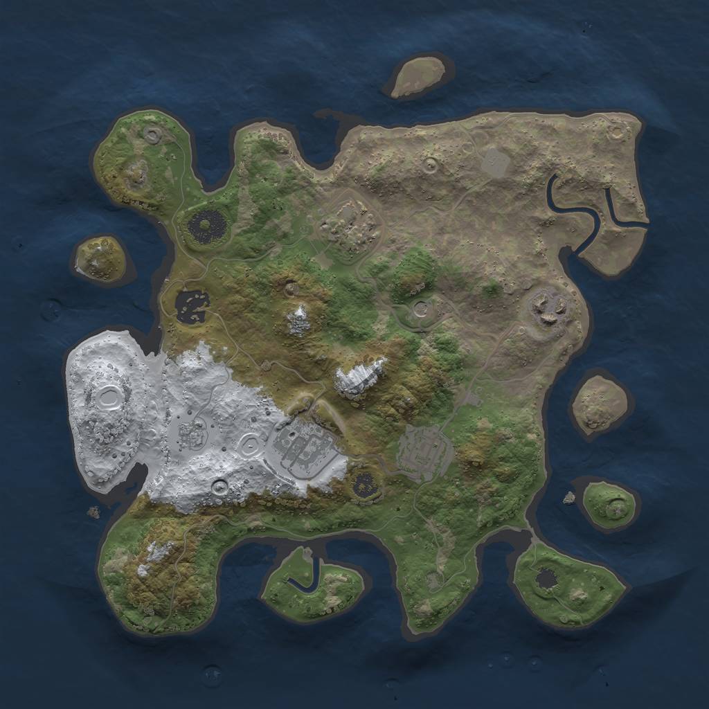 Rust Map: Procedural Map, Size: 2982, Seed: 1036372537, 12 Monuments