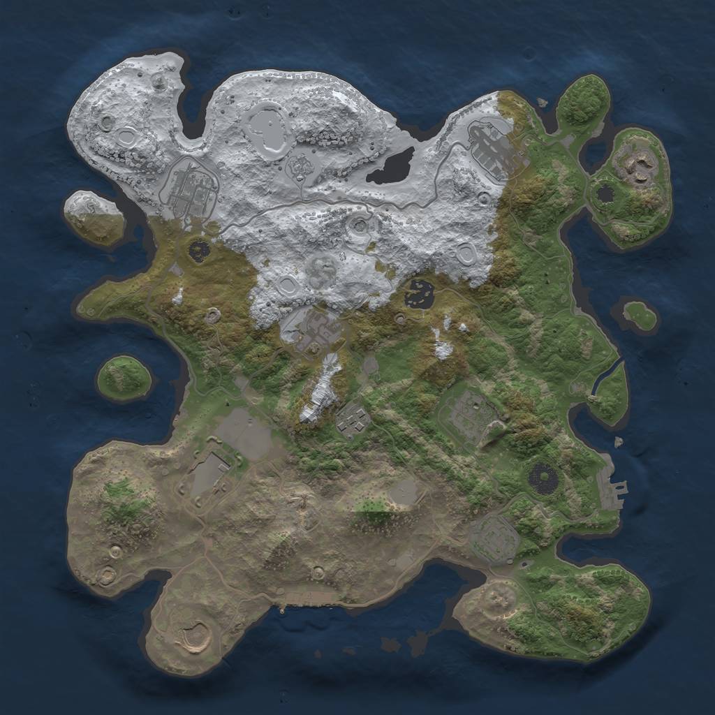 Rust Map: Procedural Map, Size: 3500, Seed: 1867641746, 19 Monuments