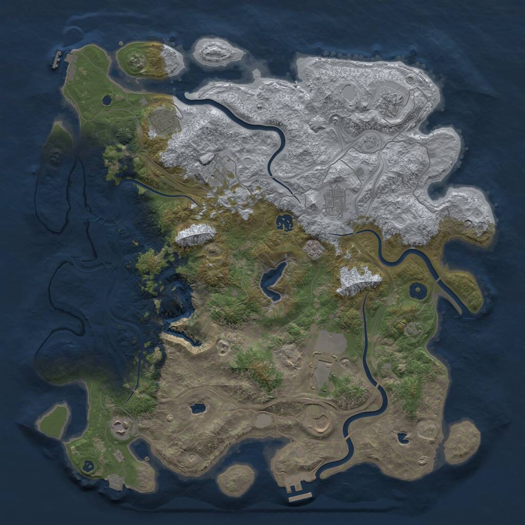Rust Map: Procedural Map, Size: 4500, Seed: 267084906, 15 Monuments