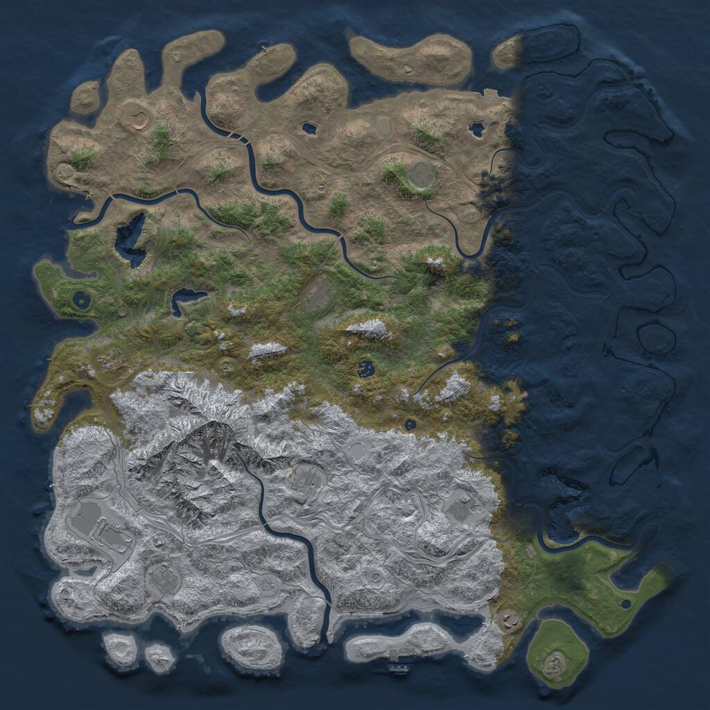 Rust Map: Procedural Map, Size: 6000, Seed: 99745, 17 Monuments