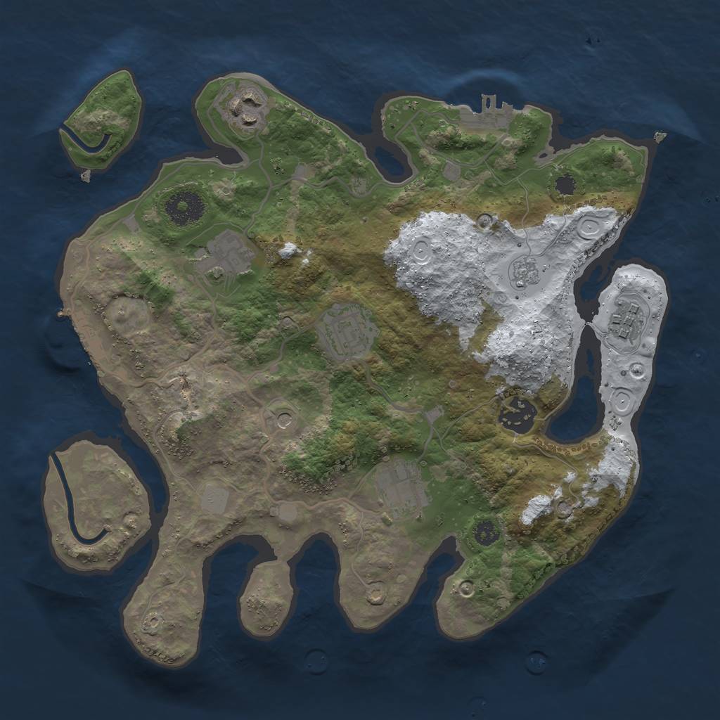 Rust Map: Procedural Map, Size: 3000, Seed: 1078039912, 15 Monuments