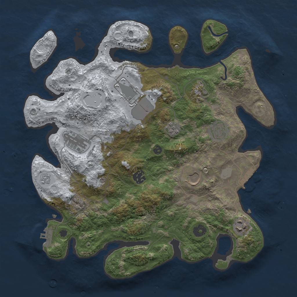 Rust Map: Procedural Map, Size: 3500, Seed: 9356, 17 Monuments