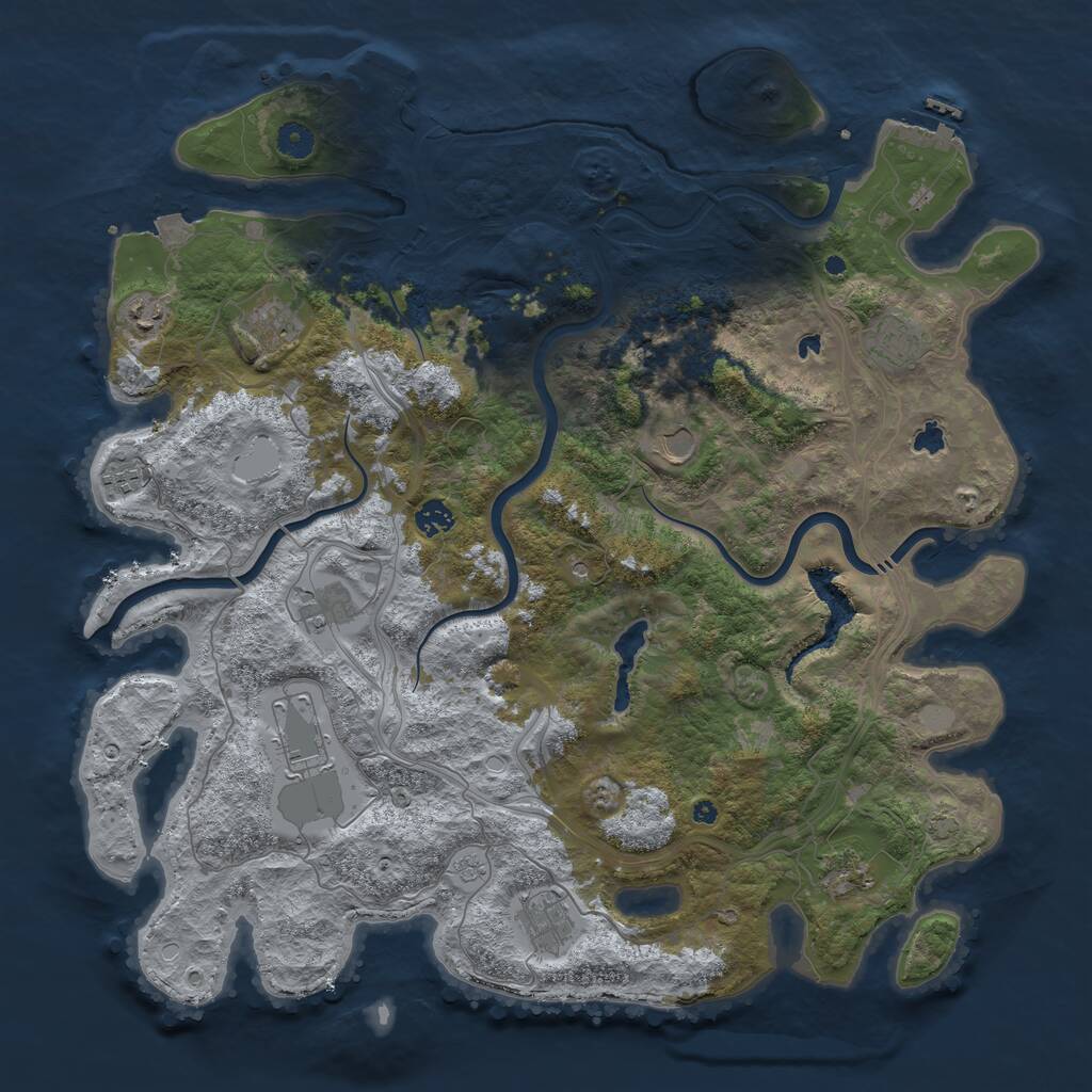 Rust Map: Procedural Map, Size: 4500, Seed: 21269930, 16 Monuments
