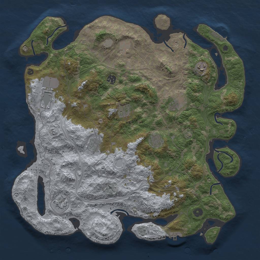 Rust Map: Procedural Map, Size: 4250, Seed: 1590341066, 19 Monuments
