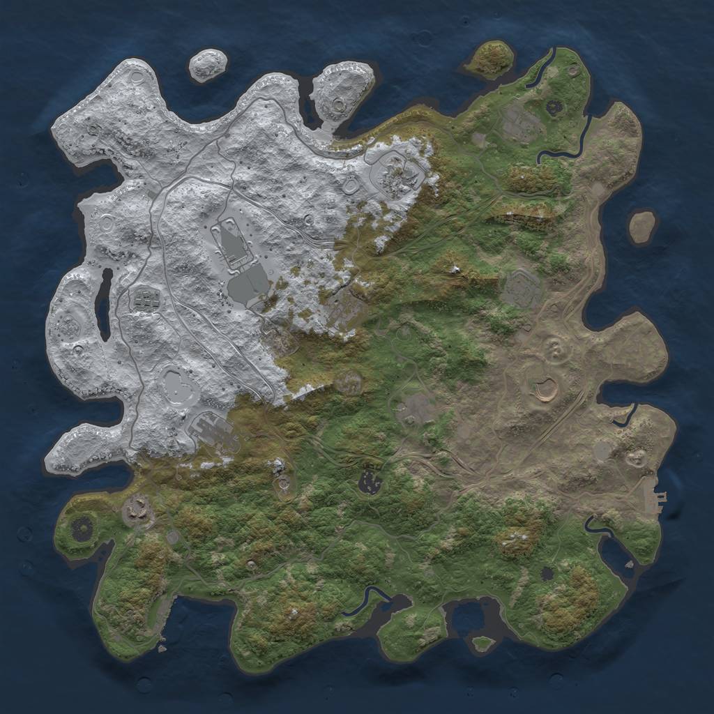 Rust Map: Procedural Map, Size: 4500, Seed: 159753, 20 Monuments