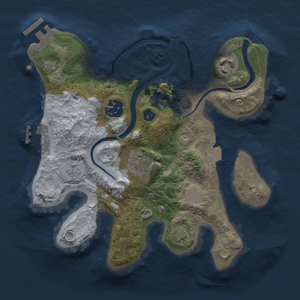 Rust Map: Procedural Map, Size: 2500, Seed: 274046997, 9 Monuments