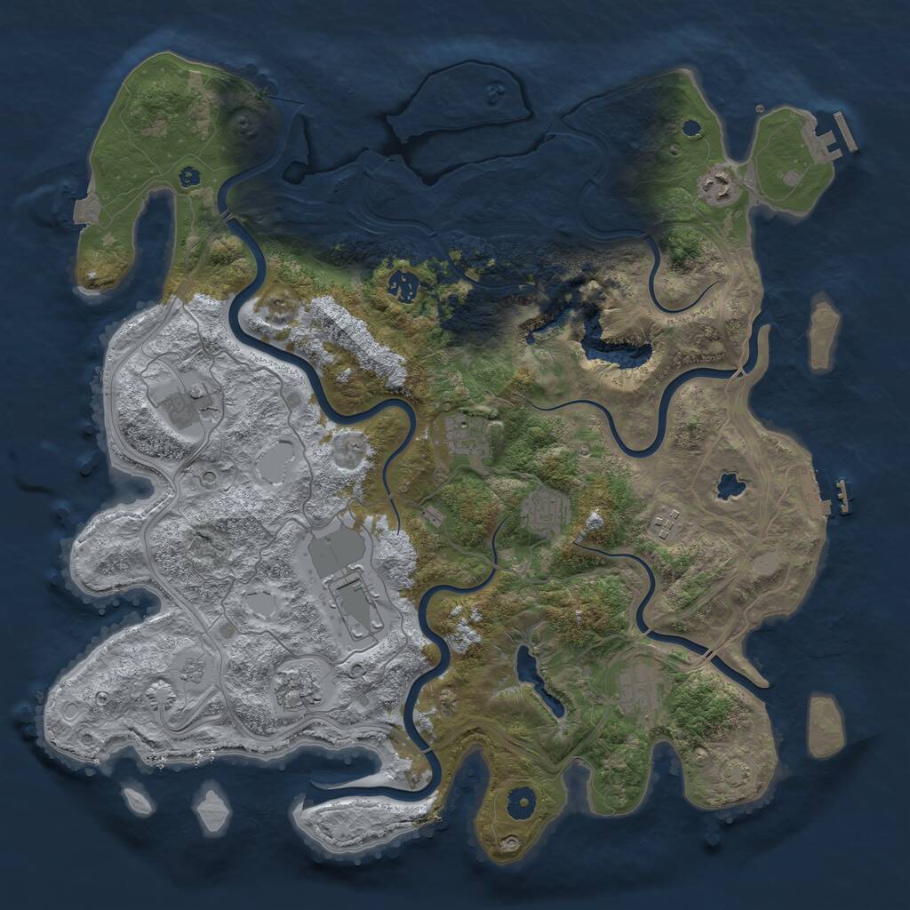Rust Map: Procedural Map, Size: 4350, Seed: 32, 15 Monuments