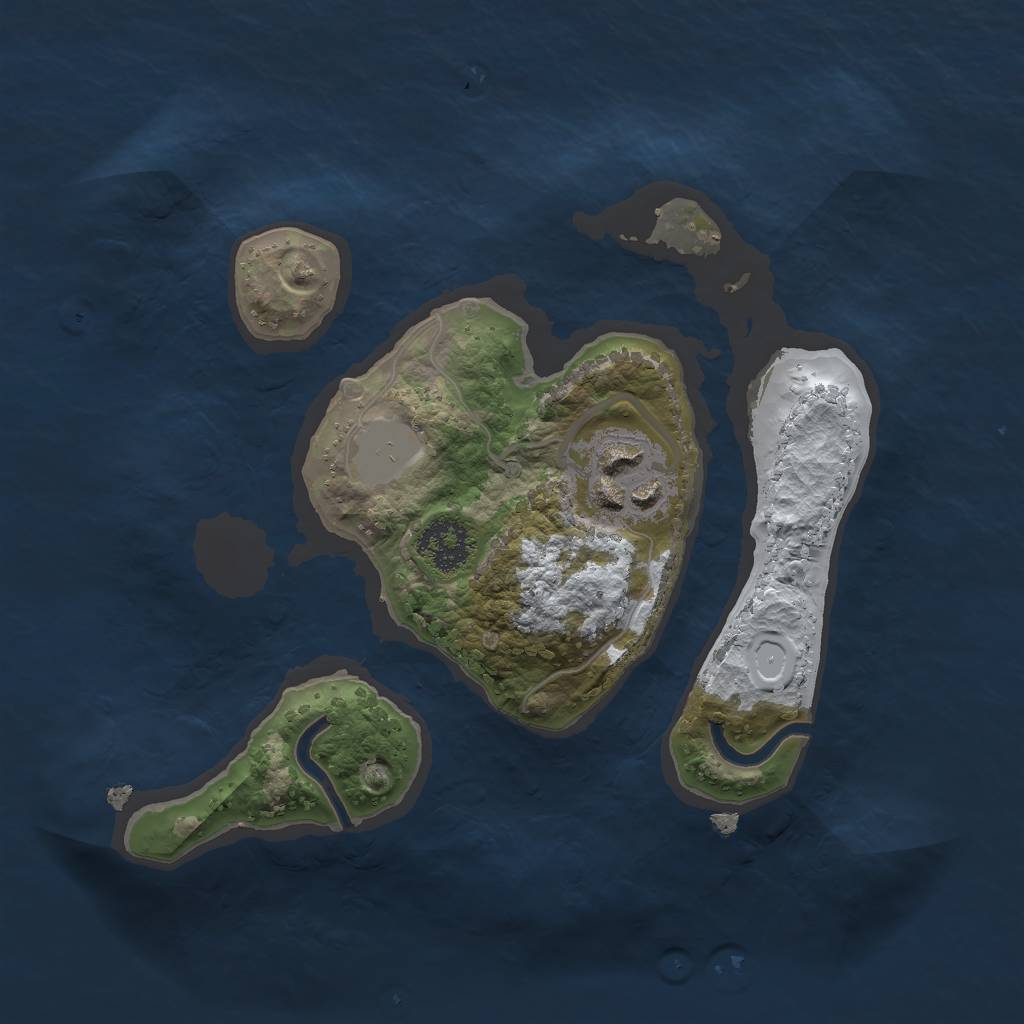 Rust Map: Procedural Map, Size: 2000, Seed: 127, 6 Monuments