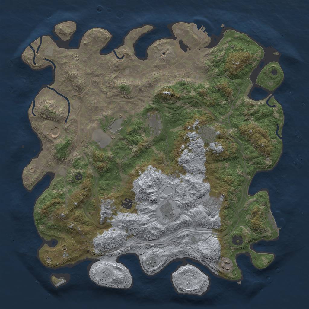 Rust Map: Procedural Map, Size: 4250, Seed: 100345277, 18 Monuments
