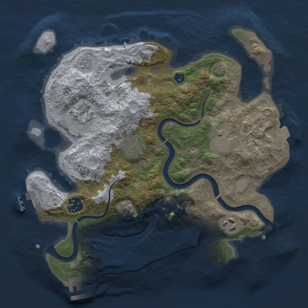 Rust Map: Procedural Map, Size: 3000, Seed: 713874933, 12 Monuments