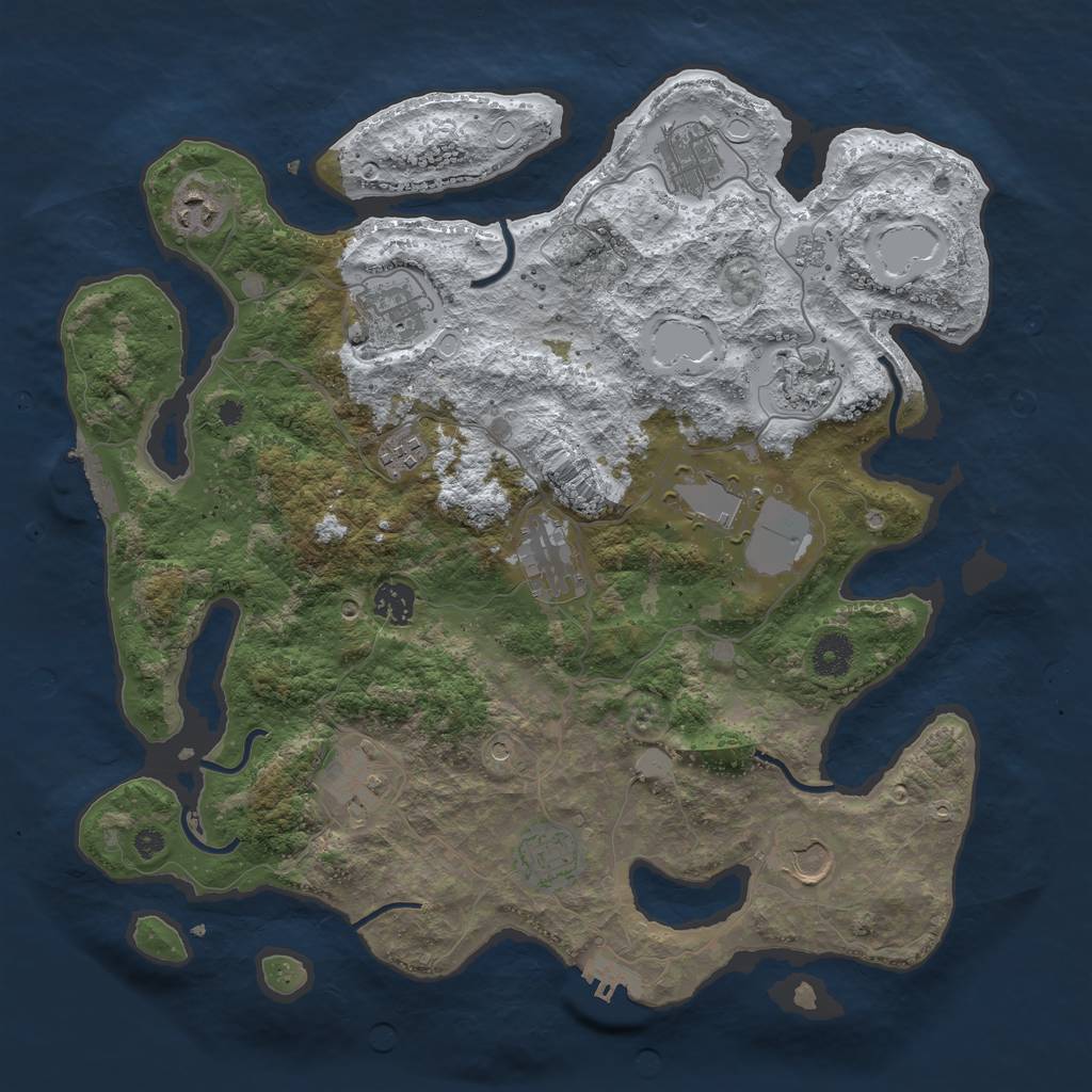 Rust Map: Procedural Map, Size: 3850, Seed: 1532229892, 20 Monuments