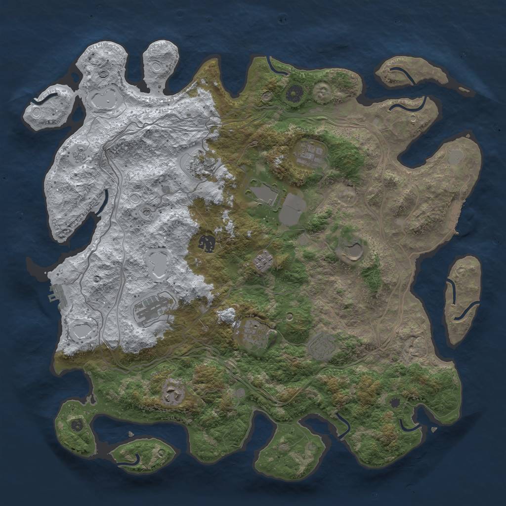 Rust Map: Procedural Map, Size: 4300, Seed: 367177488, 19 Monuments